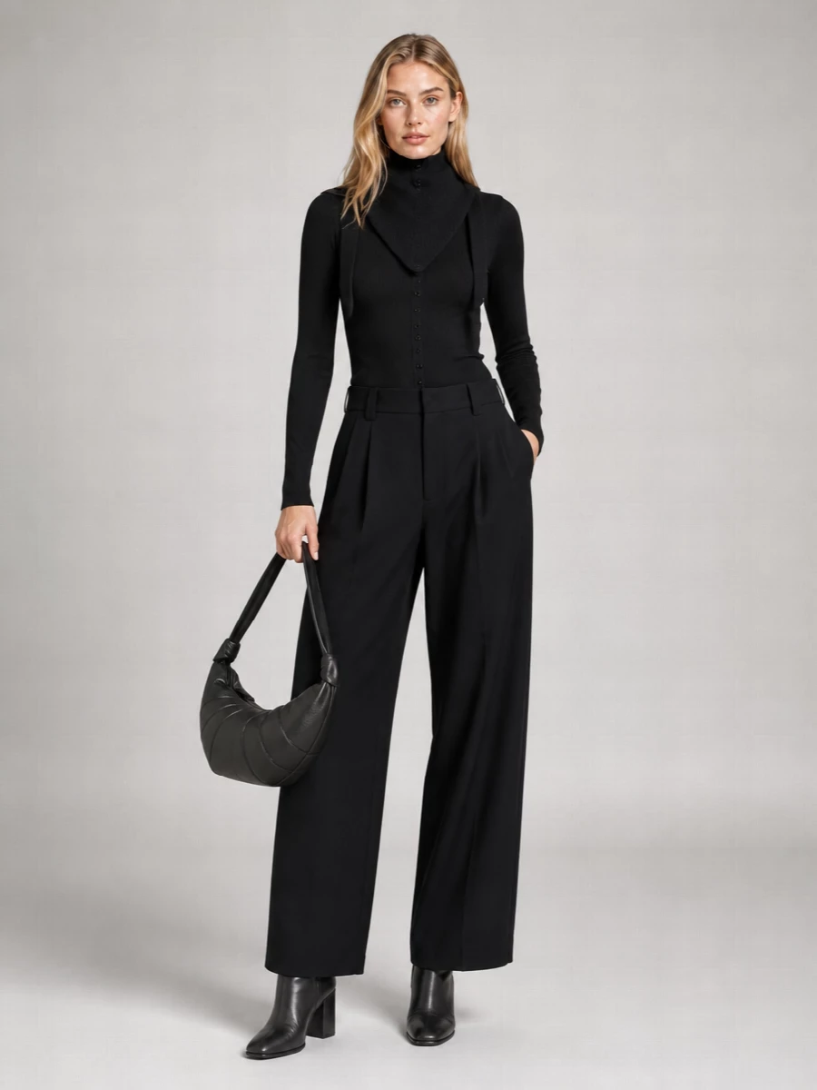 Lemaire Wool High Collar Fitted Cardigan