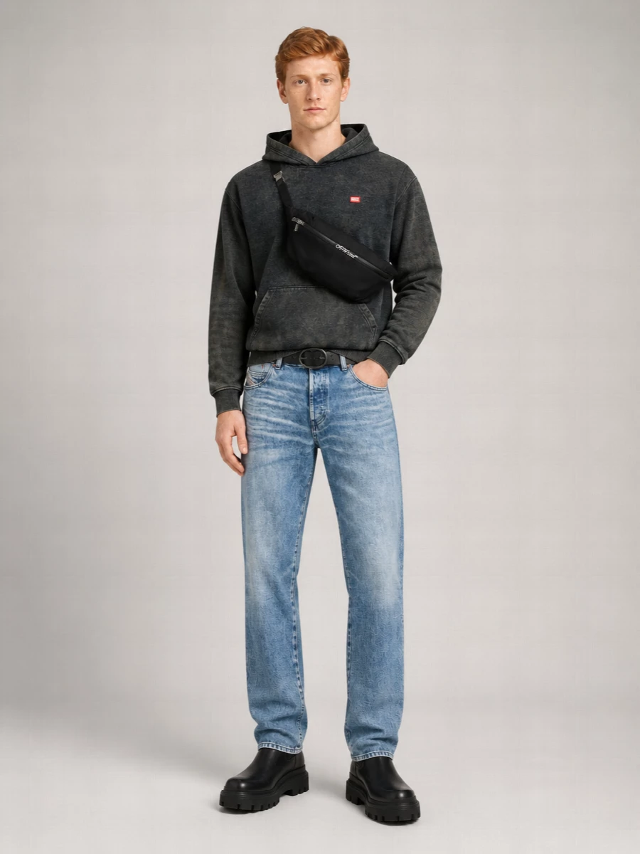 Diesel Denim Mid-Rise Slim-Leg Jeans