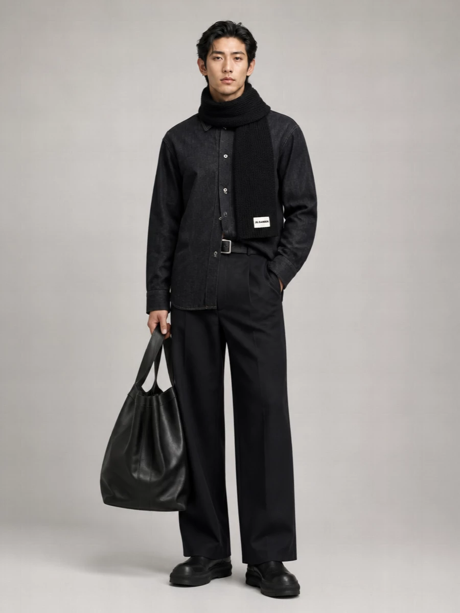 Jil Sander Denim Long-Sleeve Shirt