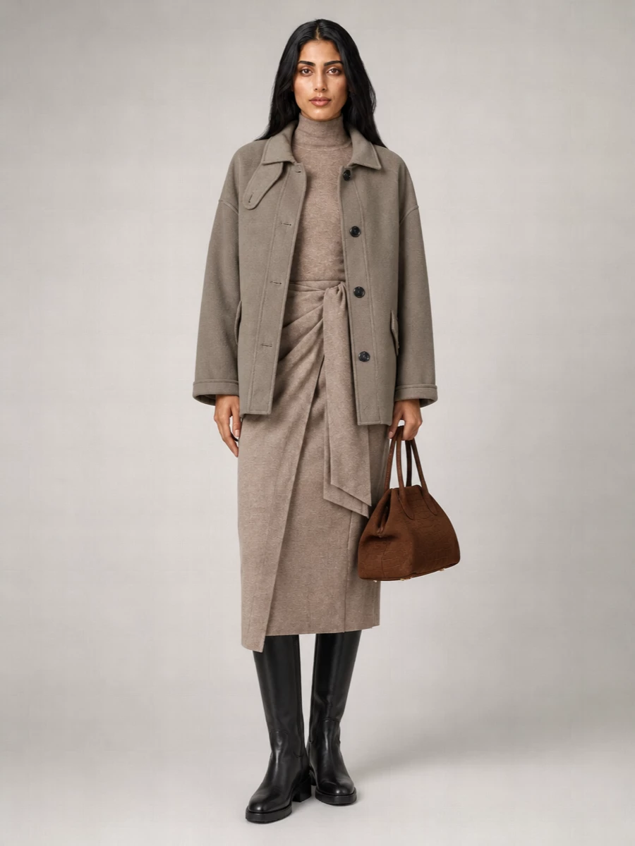 Themoiré Medium Crocodile-Effect Suede Shoulder Bag
