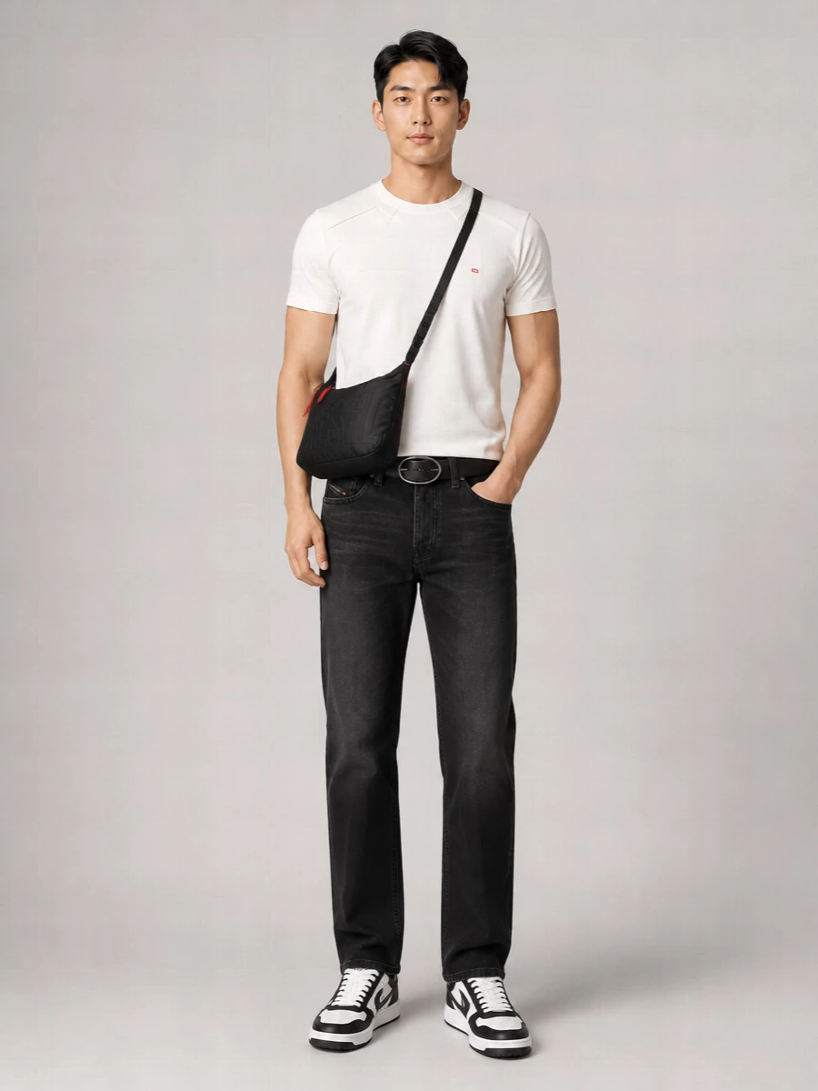 Diesel Leather Textured Belt