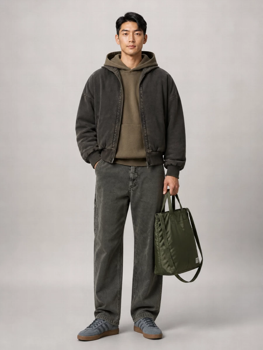 Entire Studios Cotton Oversized Zip Hooded Sweatshirt
