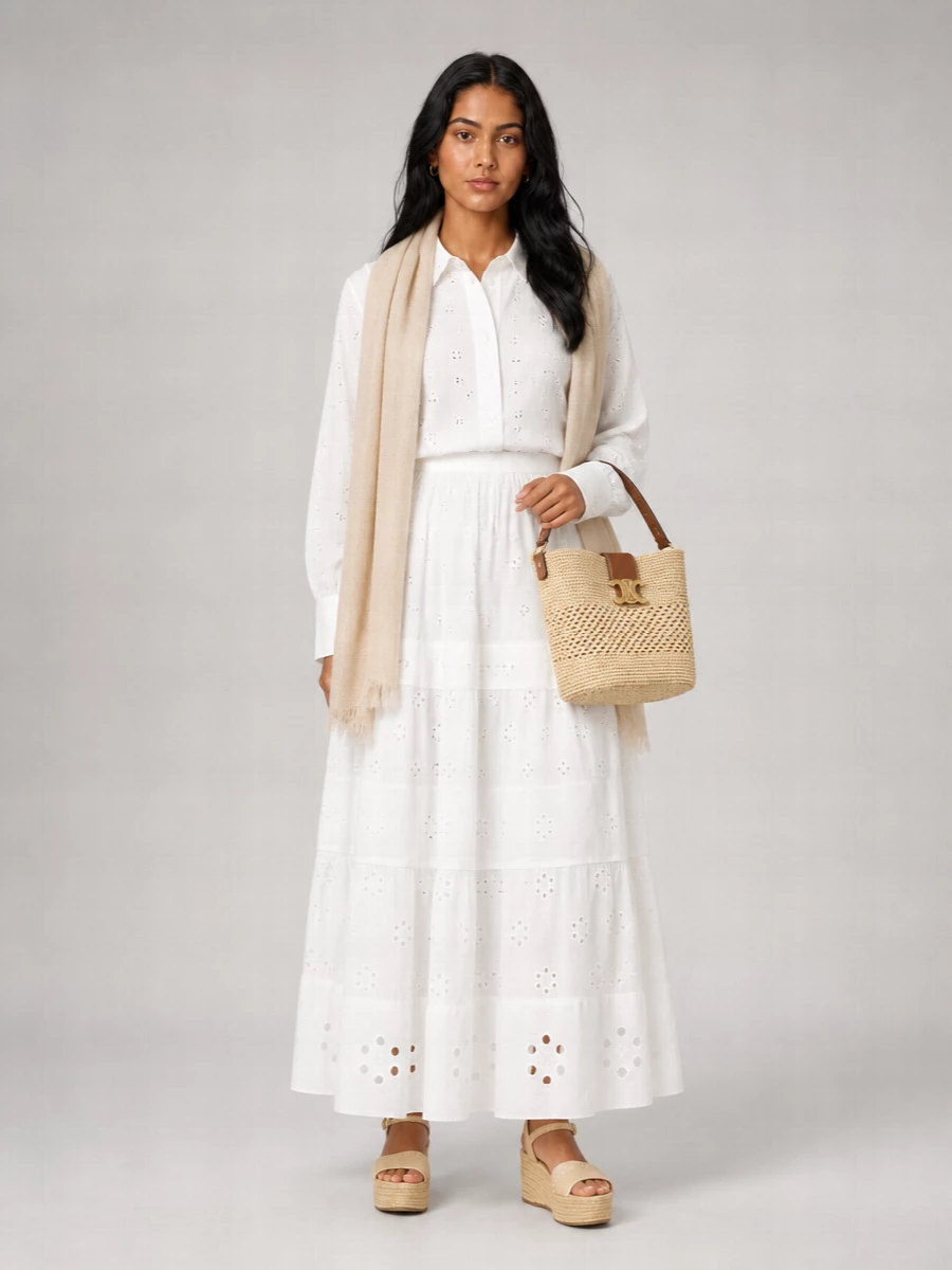 Celine Cotton Full Skirt