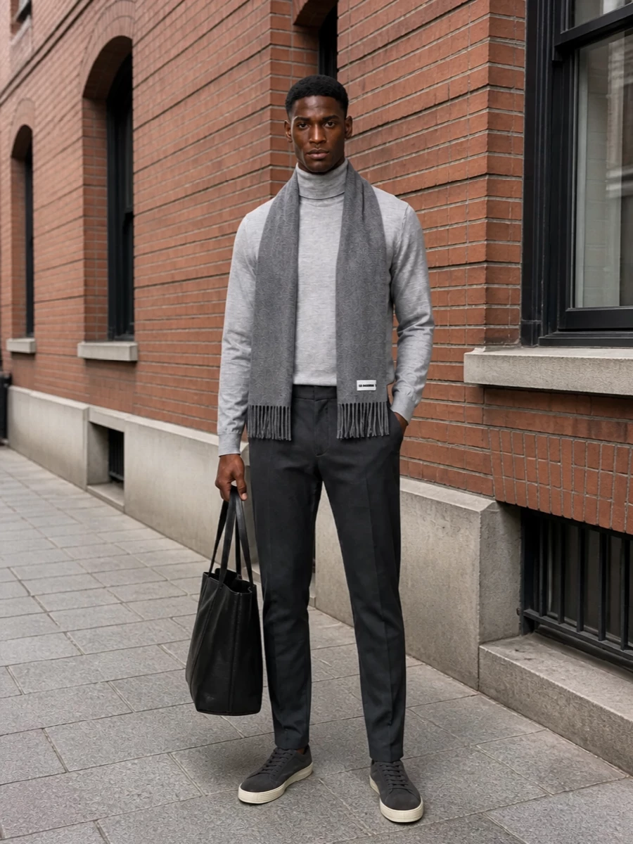 John smedley turtleneck zegna trousers outfit