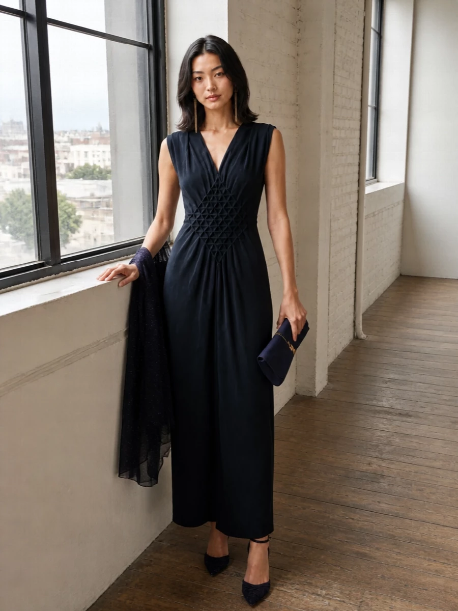 Giorgio armani navy evening dress navy heels