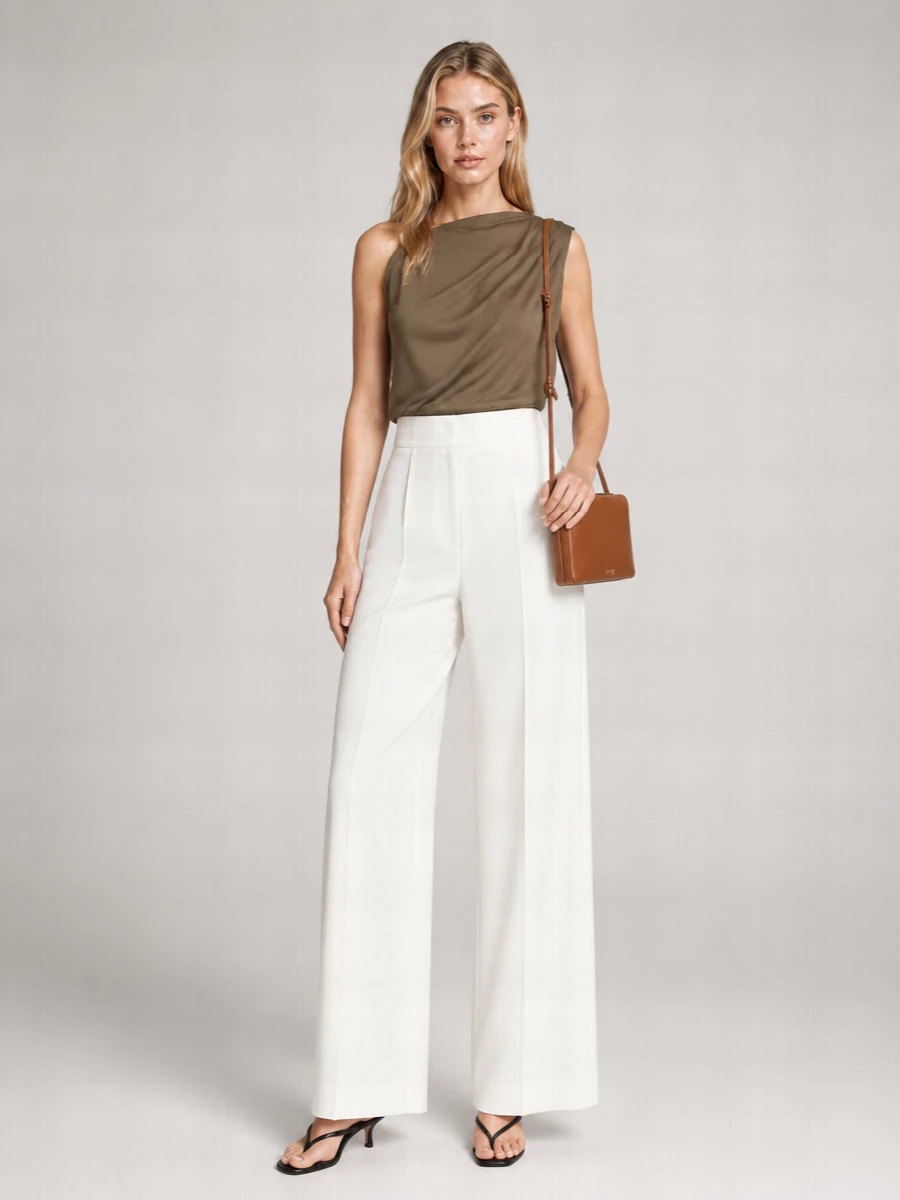 Jacquemus Silk Blend Draped Asymmetric Sleeveless Top