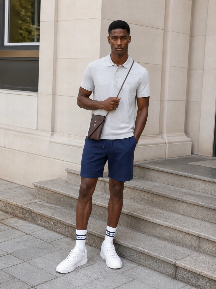 Cp company polo navy shorts hogan sneakers