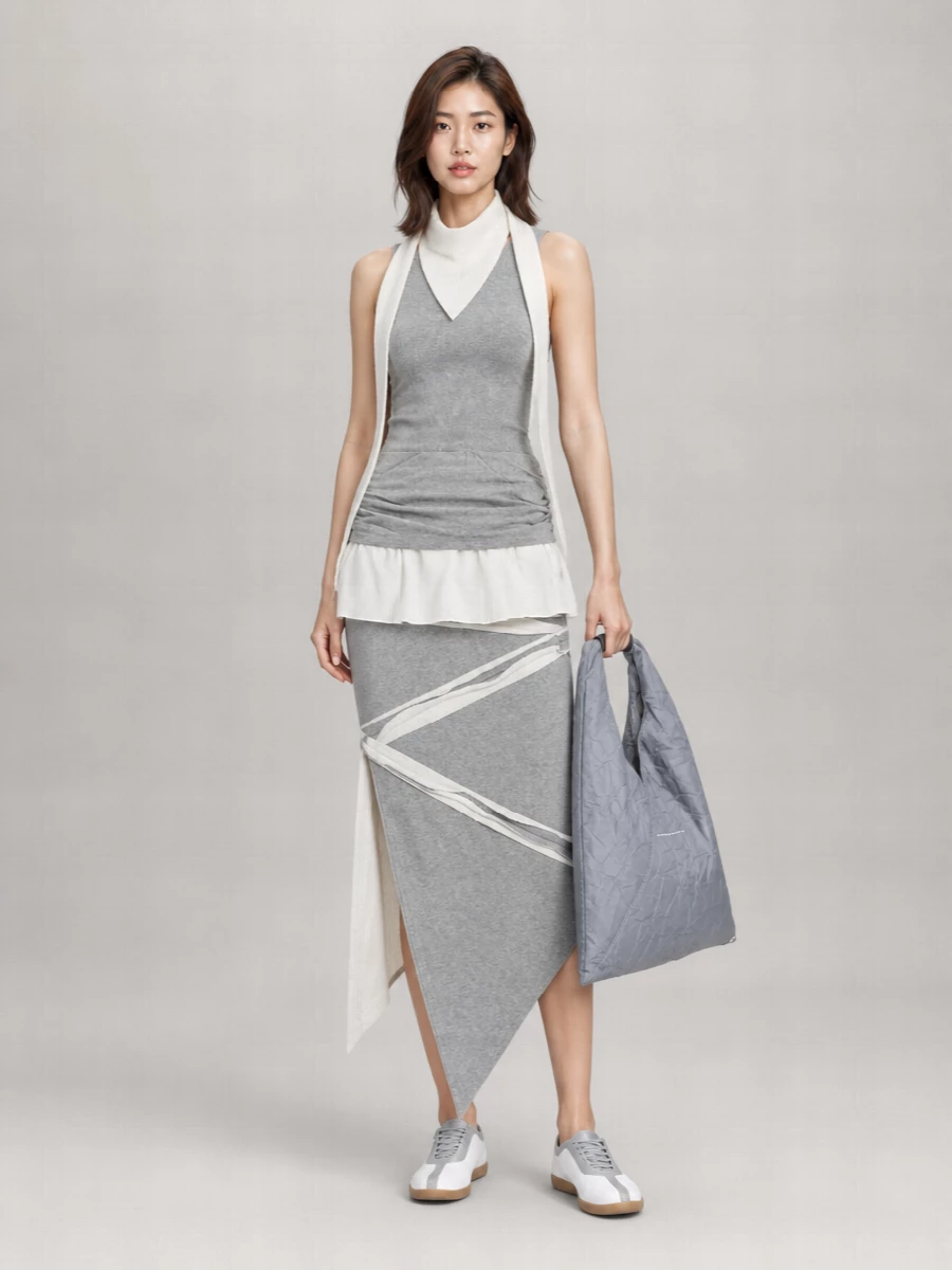 Gimaguas Two Tone Cotton Shirt Dress