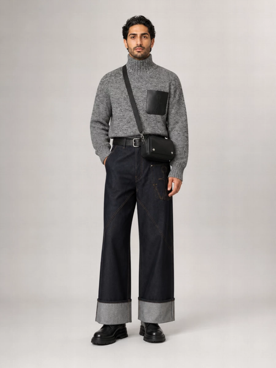 Jw Anderson Cotton Wide-Leg Jeans