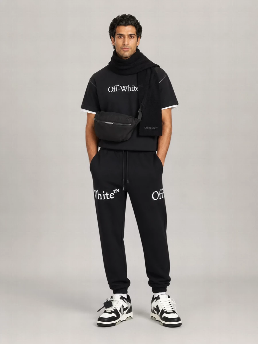 Off-White Logo Print Oversized Cotton T-Shirt