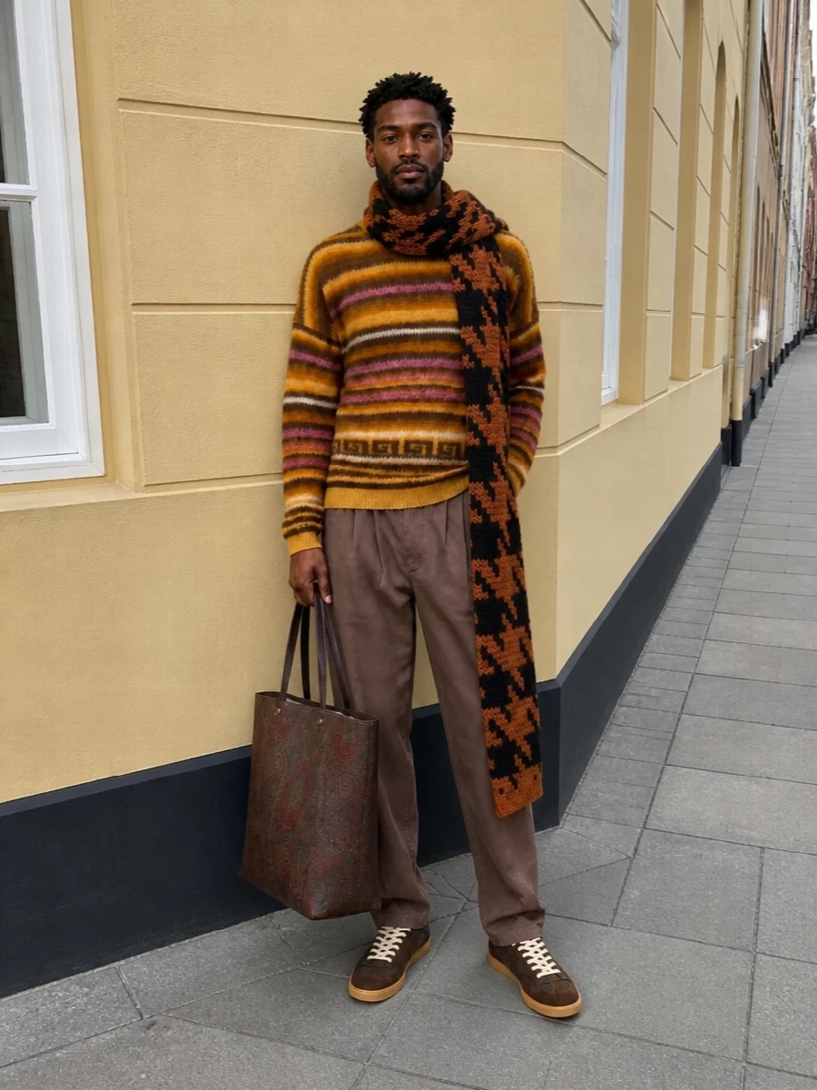 Isabel marant striped jumper taupe trousers