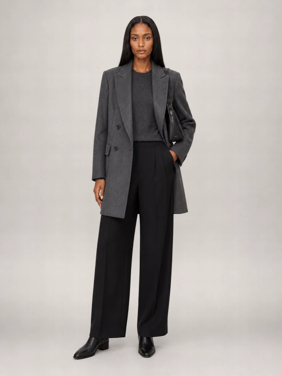 The Frankie Shop wool double-breasted coat