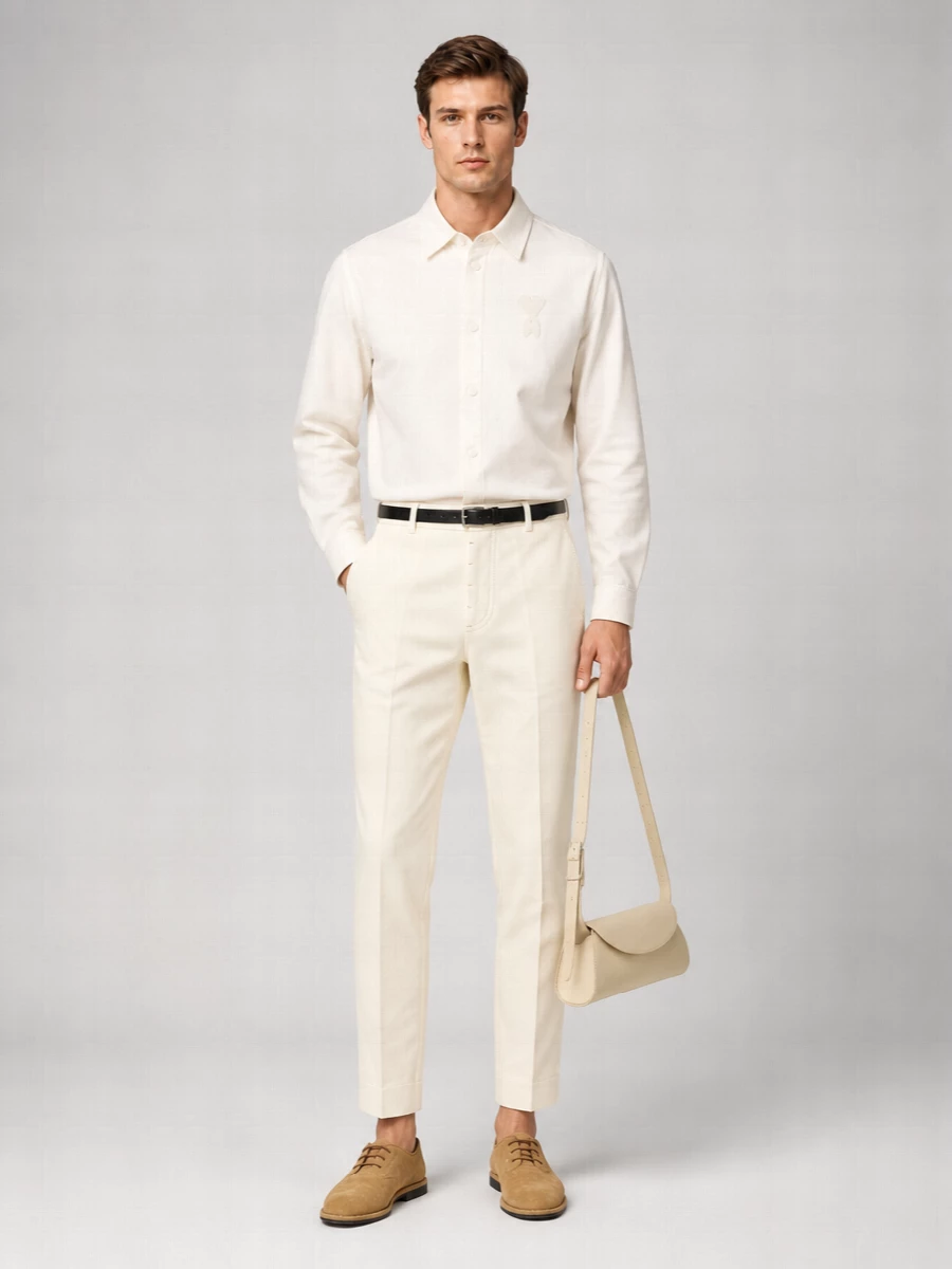 Ami Paris Cotton Baggy Cropped Trousers