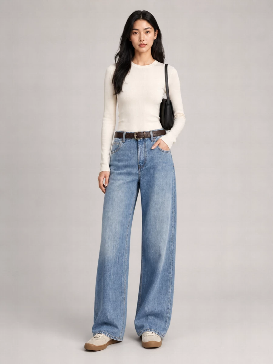 The Row Denim Wide-Leg Jeans