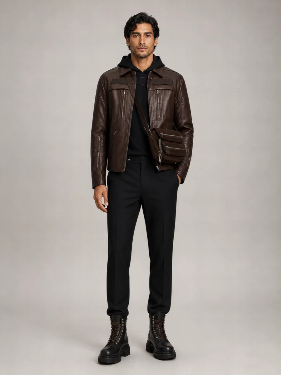 Rick Owens leather coat
