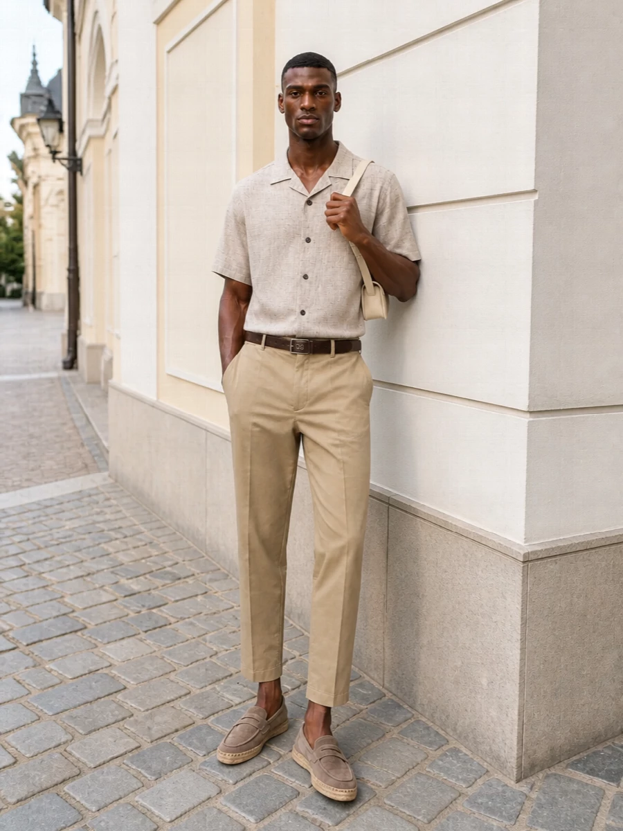 Barena cropped trousers camp shirt espadrilles