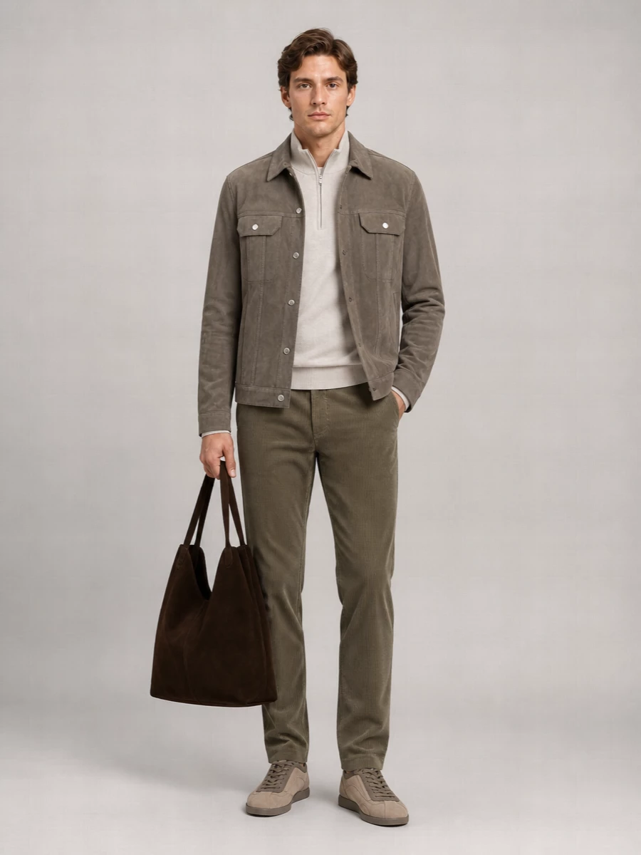 Brunello Cucinelli suede leather overshirt