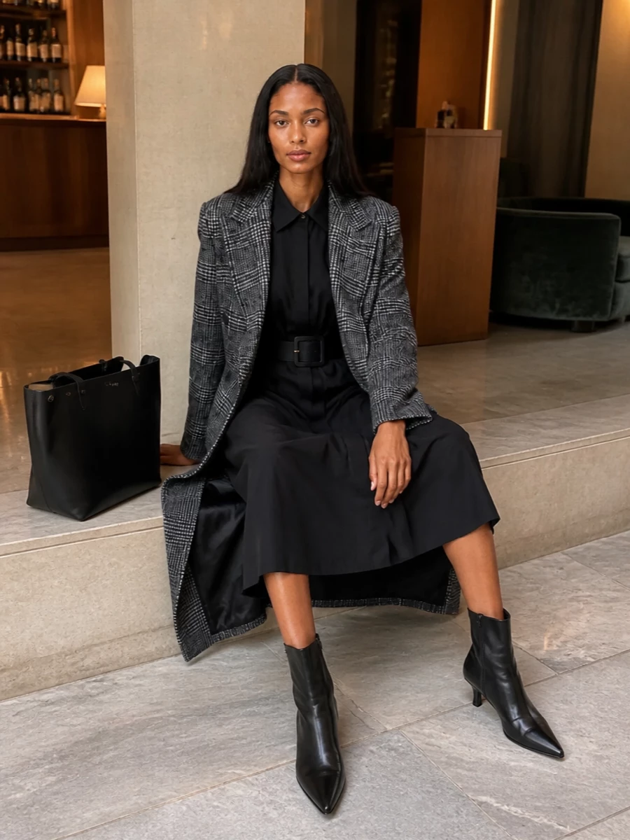 Tagliatore coat fabiana filippi black shirt dress
