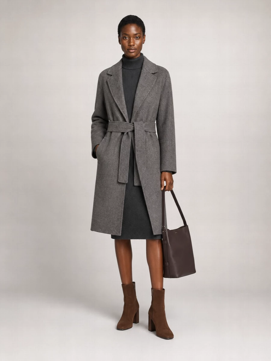 S Max Mara Virgin Wool Belted Short Coat