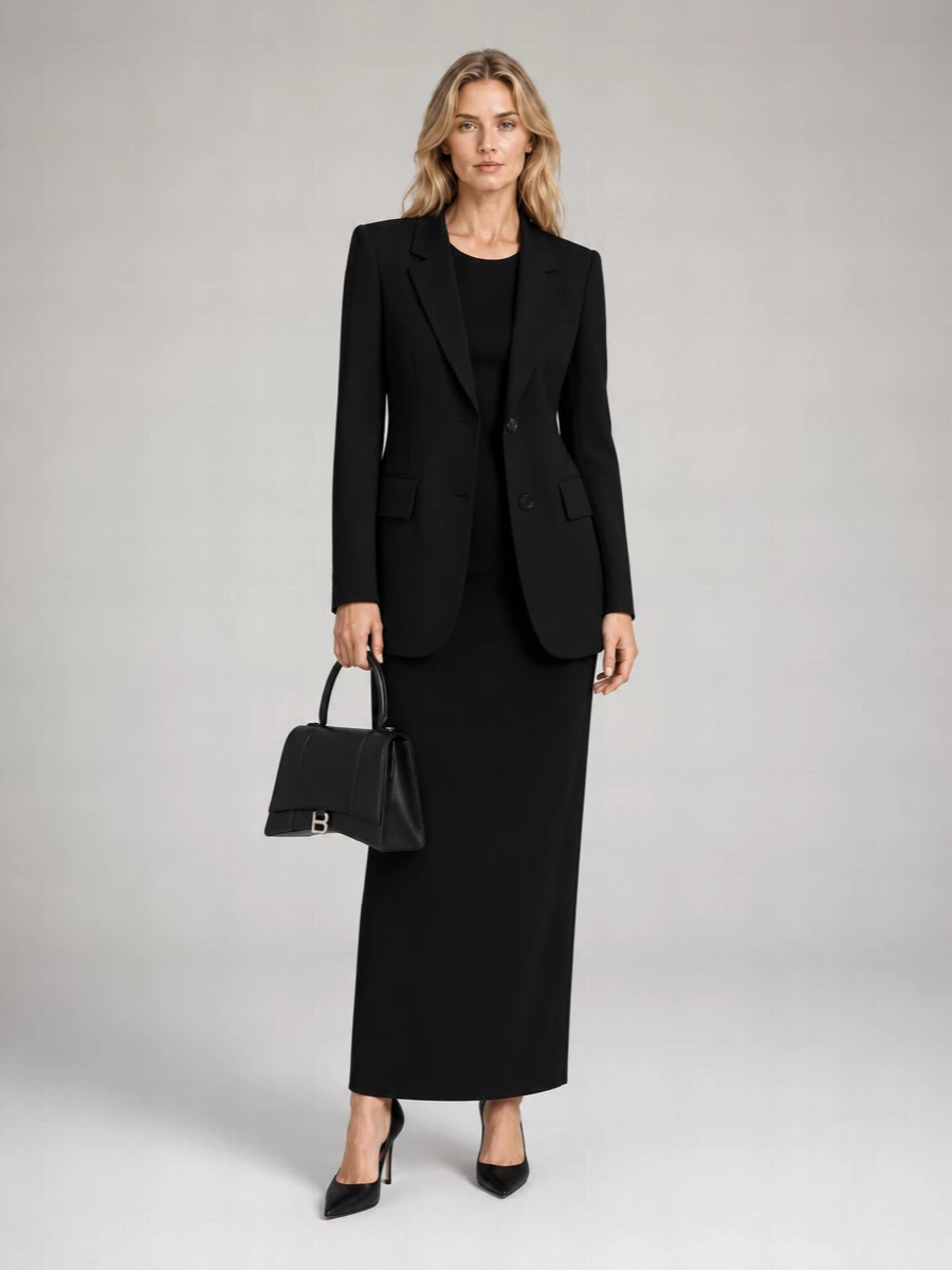 Balenciaga Virgin Wool Single-Breasted Hourglass Blazer
