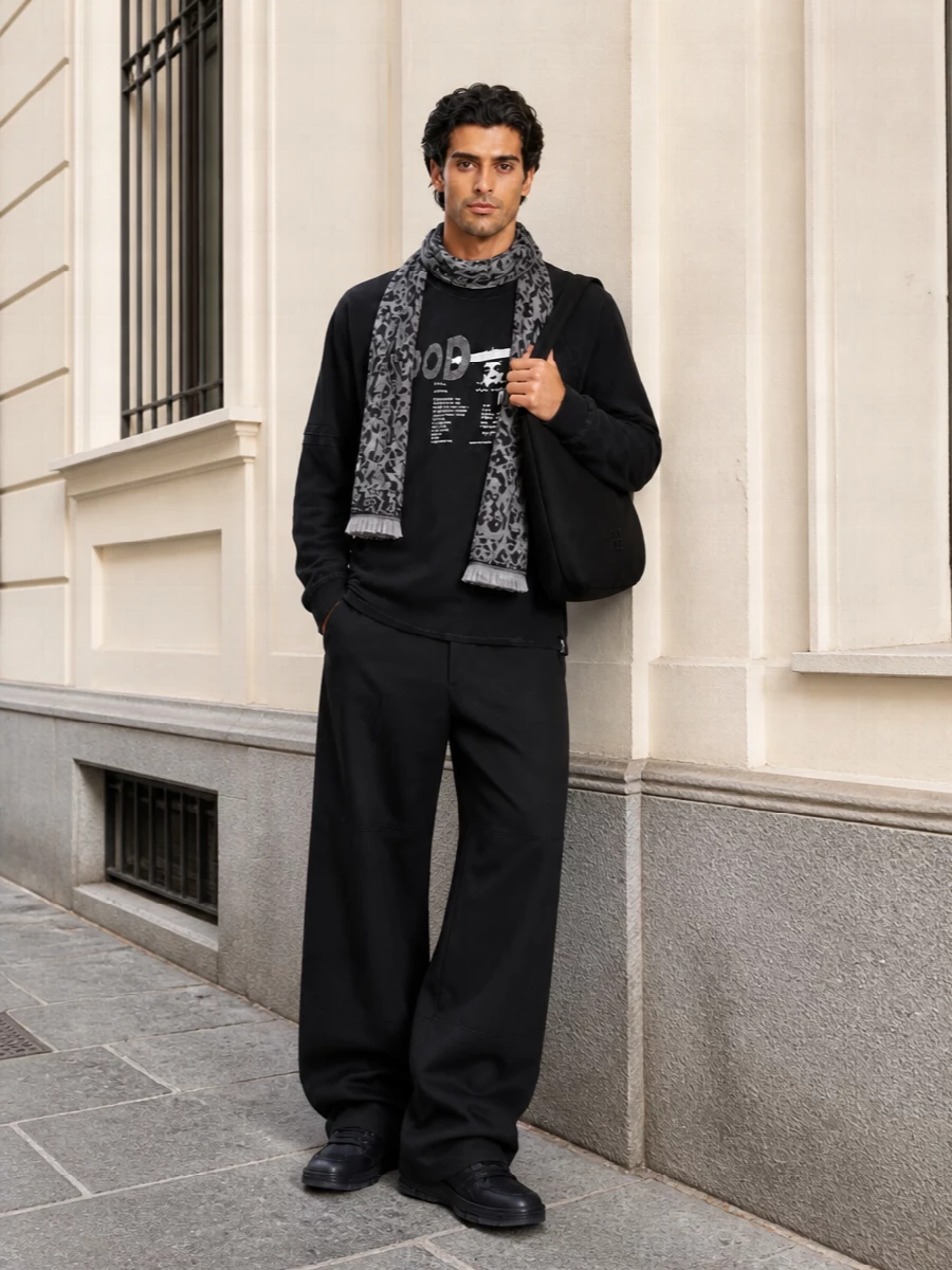 Palm angels hollywood tee wide leg trousers outfit