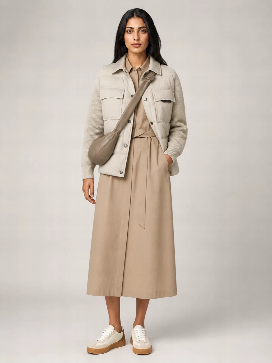 Brunello Cucinelli Quilted Down Single-Breasted Coat