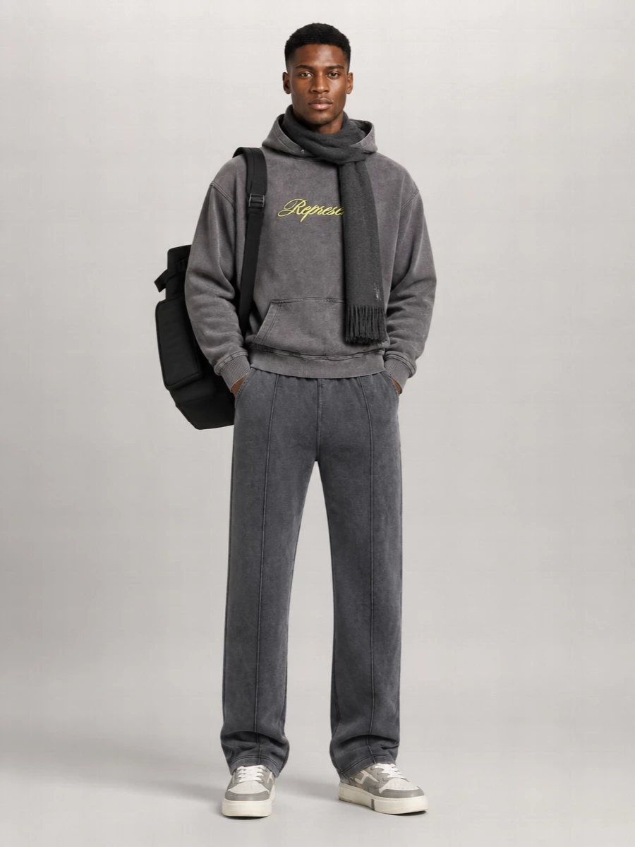 Represent Cotton Logo-Embroidered Hoodie