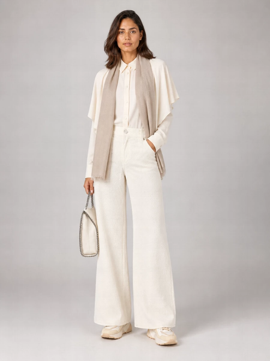 Stella Mccartney Denim Boucle Mid-Rise Wide-Leg Jeans