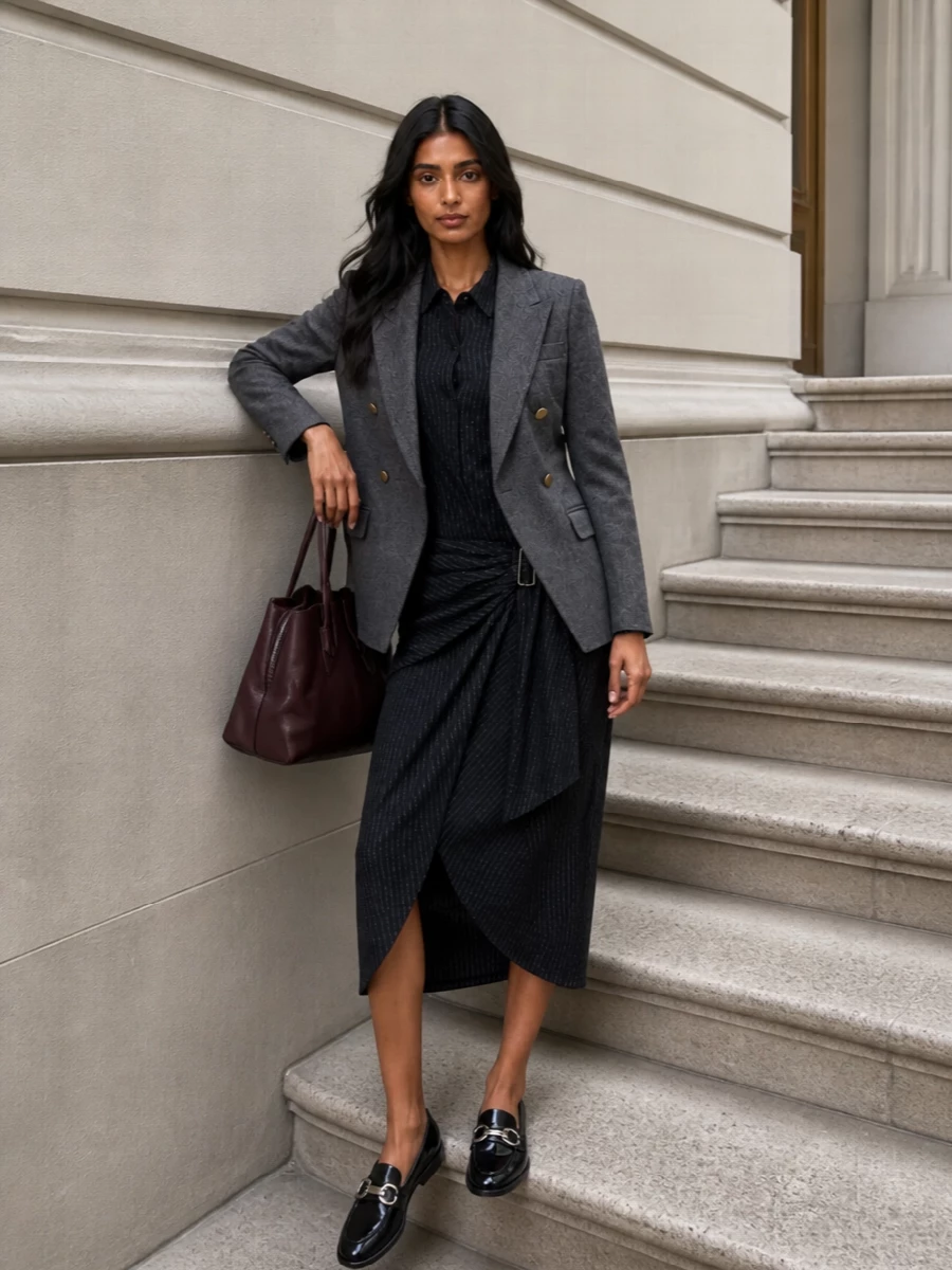 Tagliatore blazer isabel marant pinstripe dress