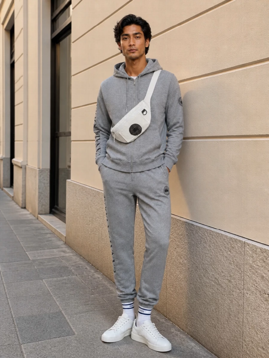 Canada goose grey tracksuit golden goose sneakers