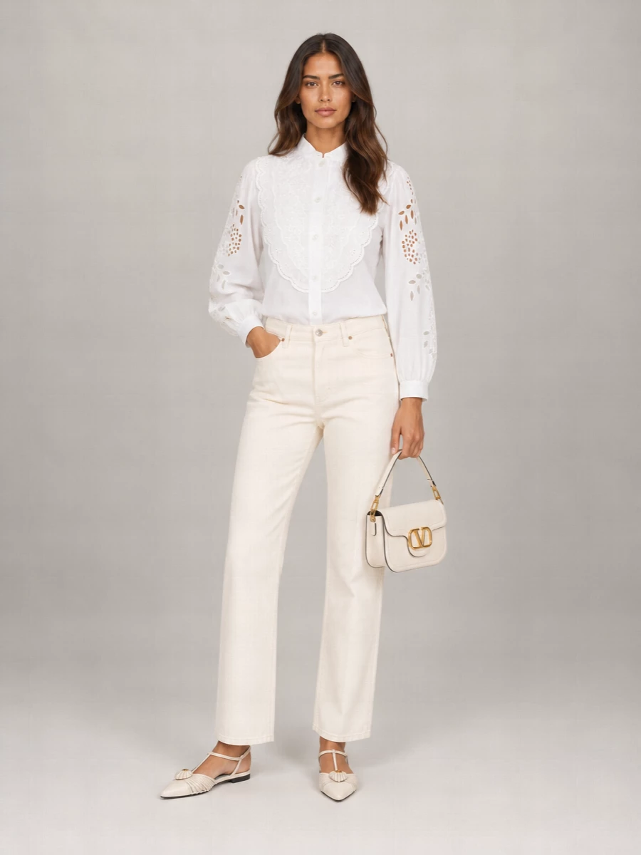 Valentino Garavani Embroidered Cotton Shirt