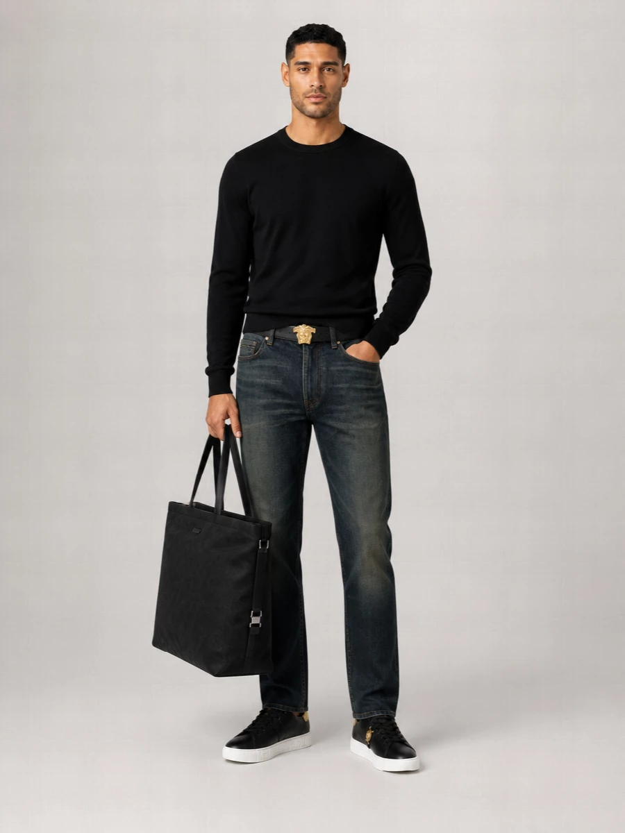 Versace Denim Straight-Leg Trousers