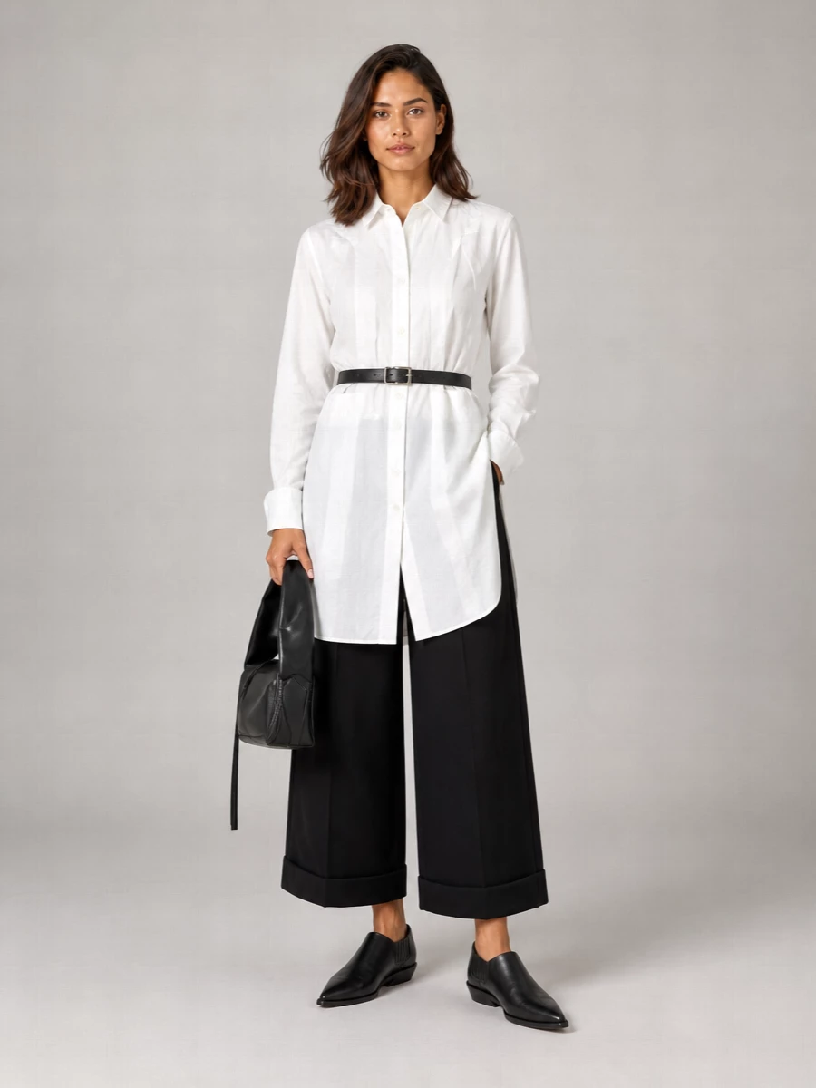 Comme Des Garçons Wool Cropped Wide-Leg Tailored Trousers