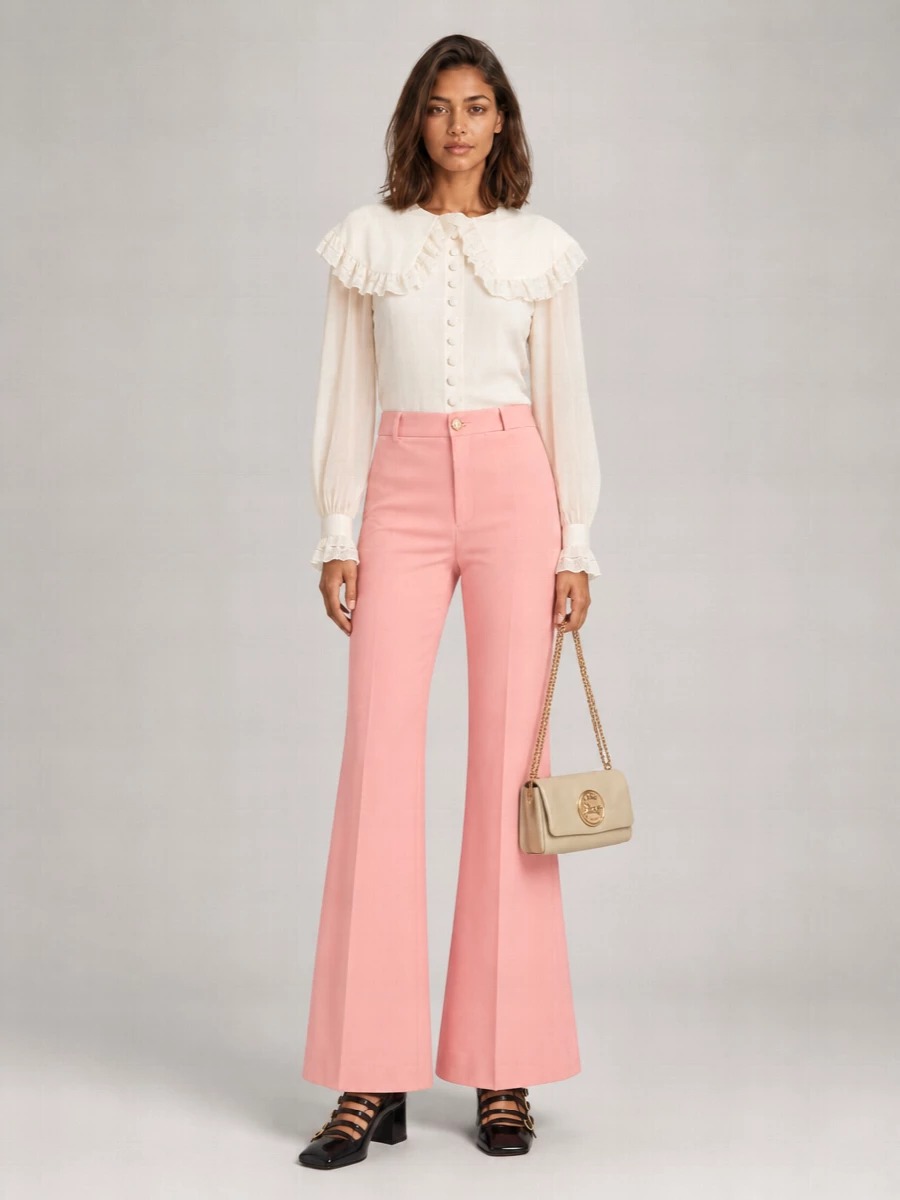 Chloé High-Rise Wide-Leg Flared Trousers