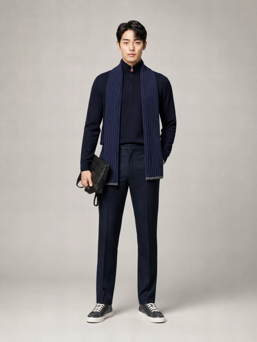 Kiton Wool Half-Zip Sweater