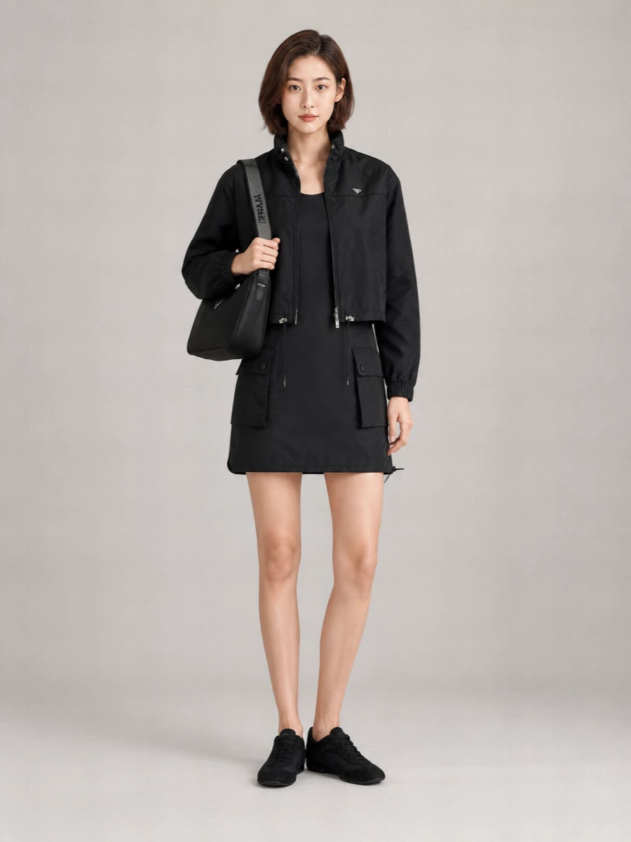 Prada Recycled Nylon Cropped Jacket