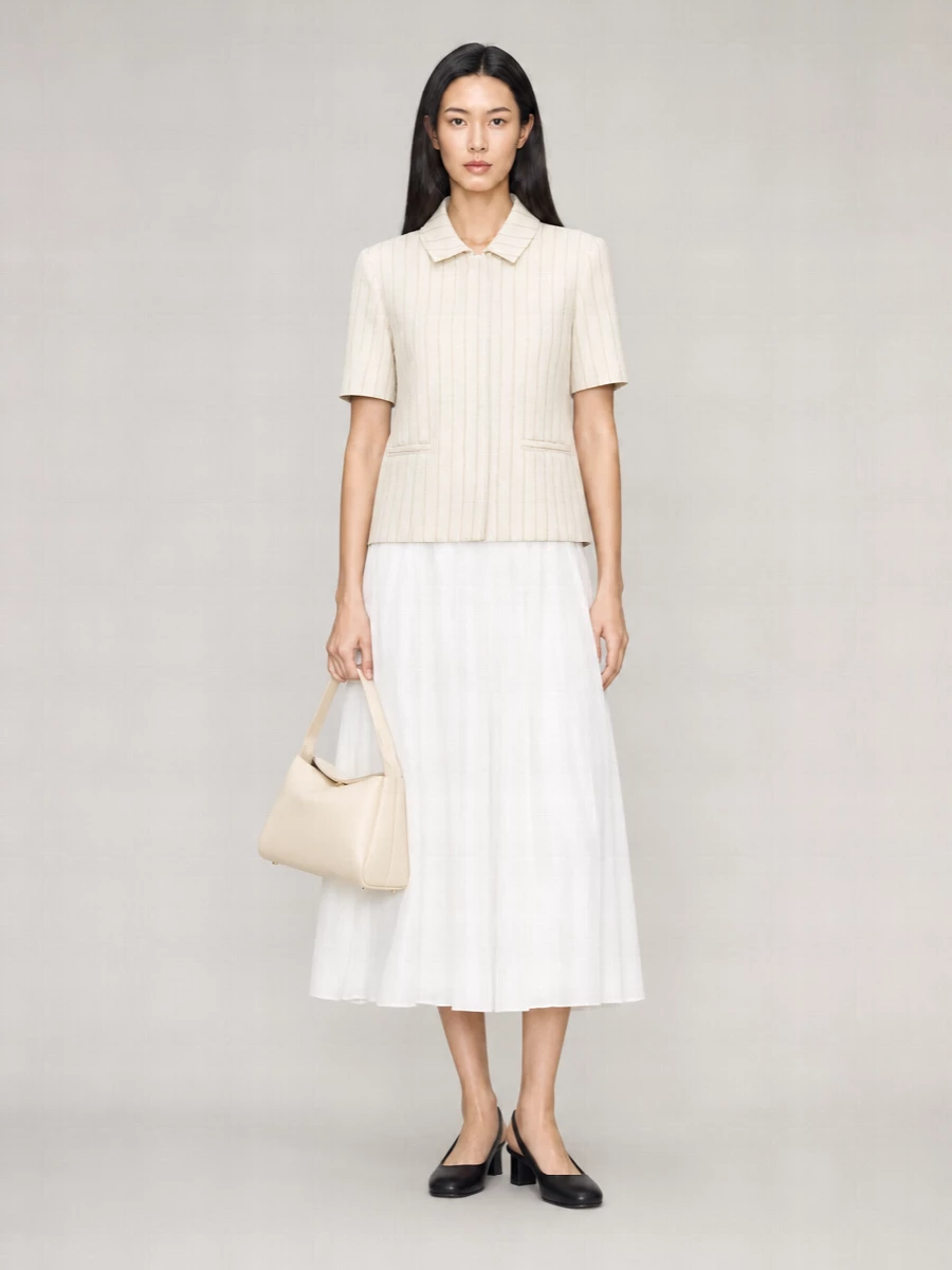 Max Mara Pinstripe Single-Breasted Coat
