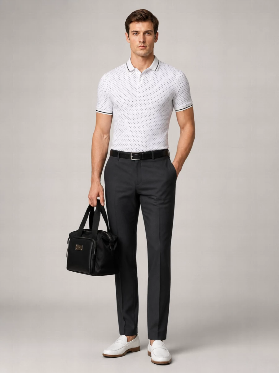 Dolce&Gabbana Cotton Polka-Dot Collared Polo Shirt