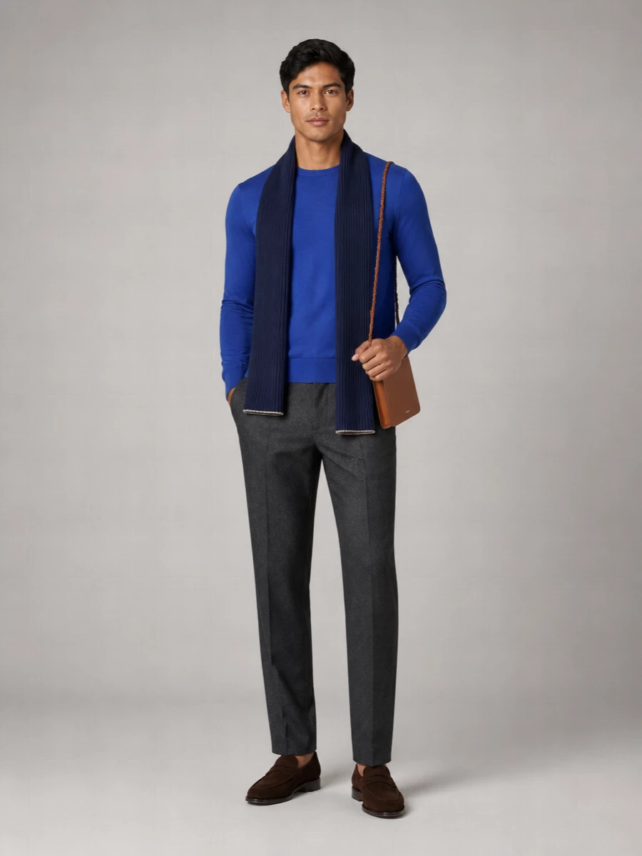 John Smedley Merino Wool Crewneck Long-Sleeve Pullover