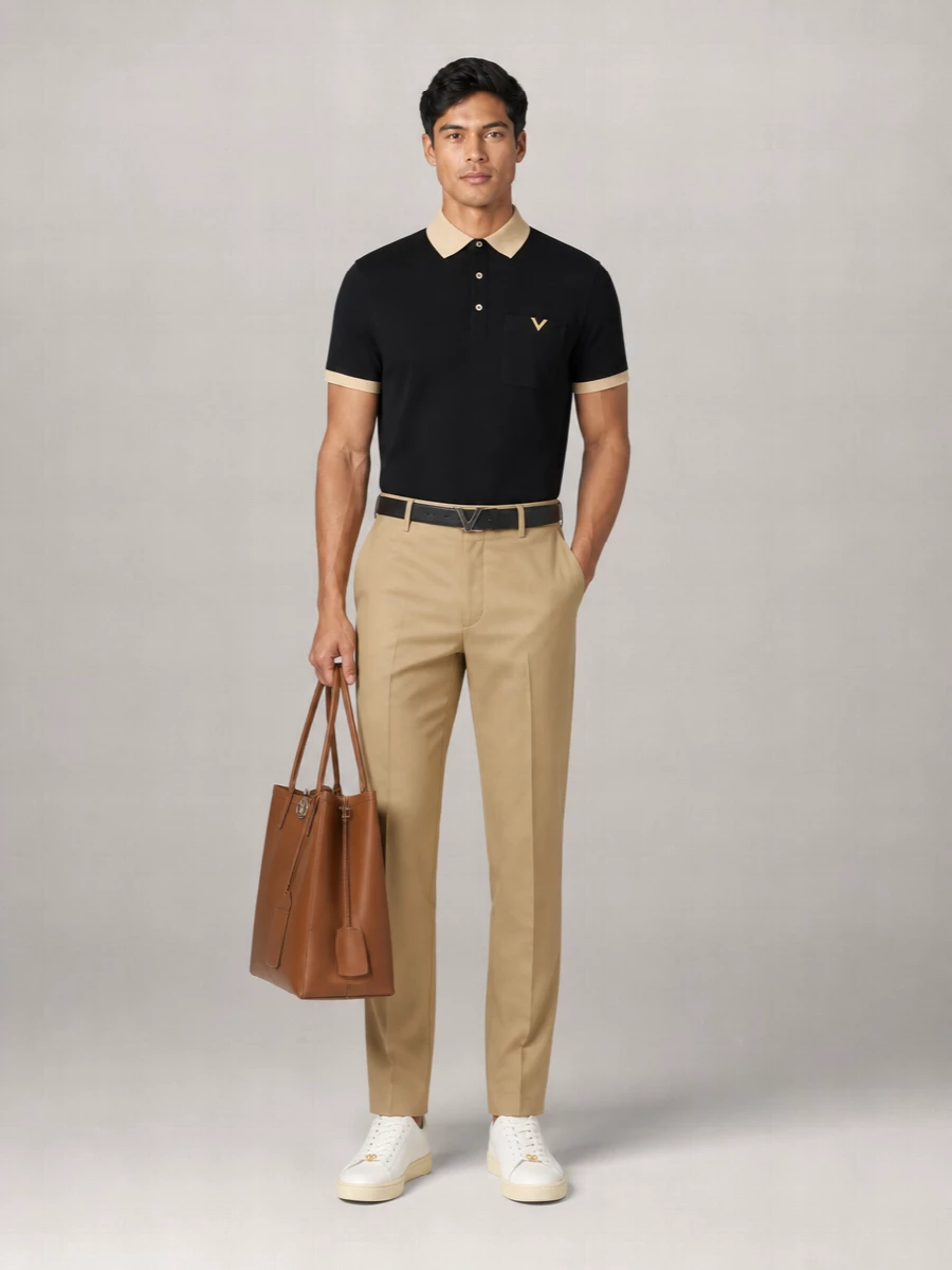 Valentino Garavani Cotton Short-Sleeve Piqué Polo Shirt