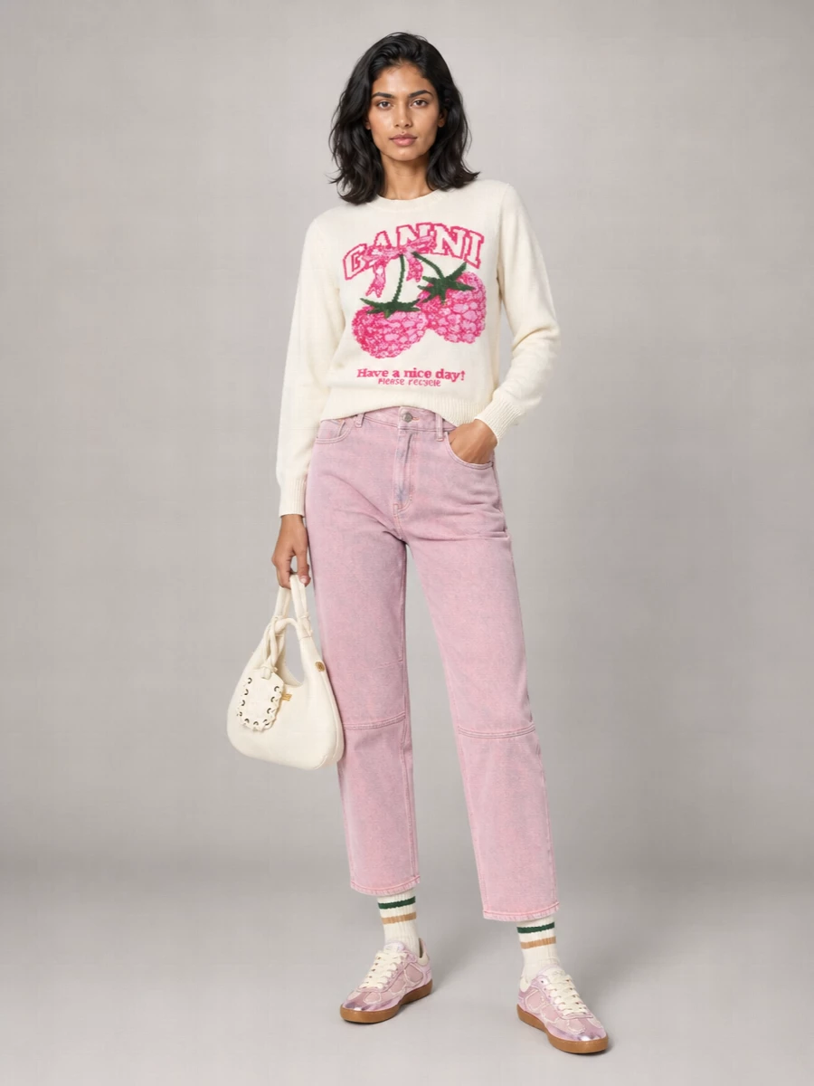 Ganni Wool Graphic Sweatshirt