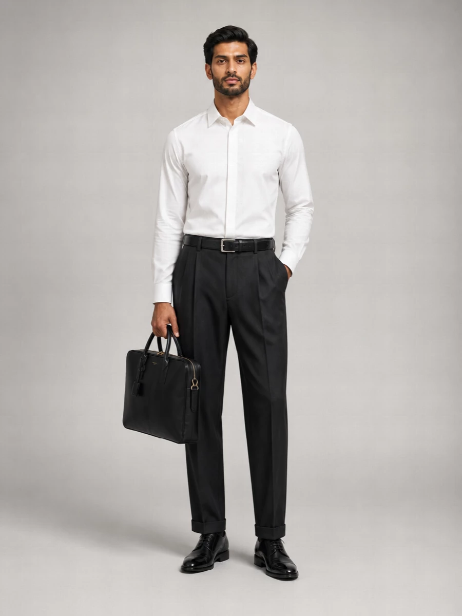 Saint Laurent Cashmere-Blend High-Rise Straight-Leg Tailored Trousers