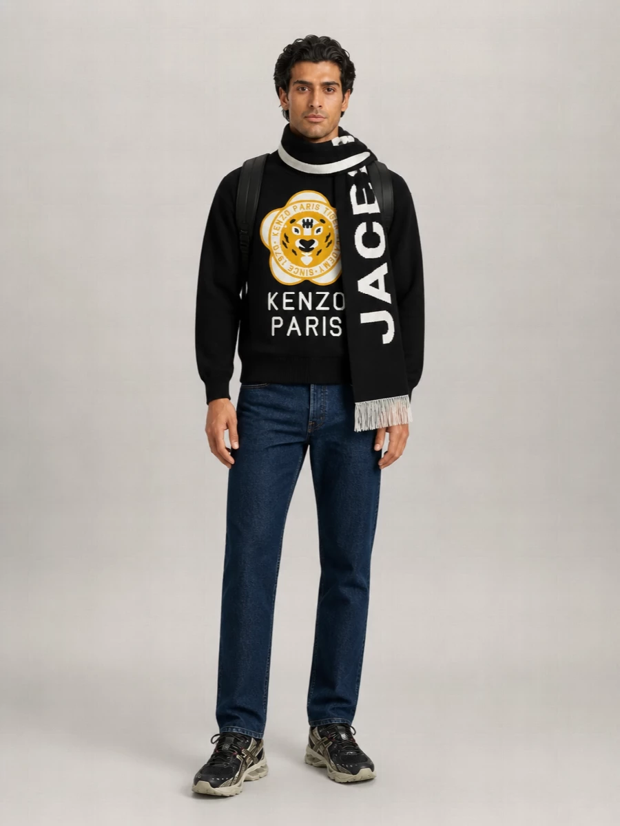 Kenzo Ribbed Knit Crew Graphic Print