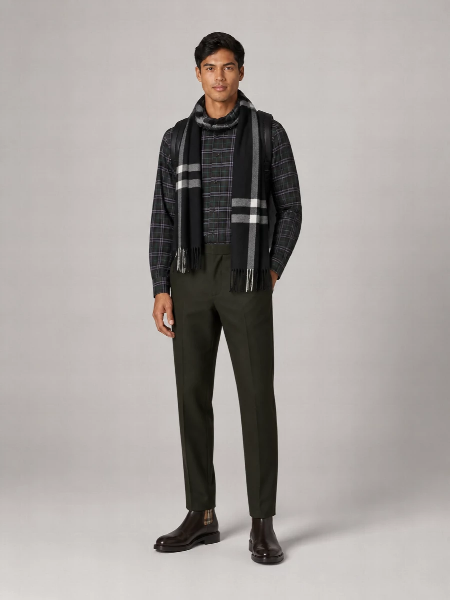 Burberry Checked Cotton Long-Sleeve Shirt