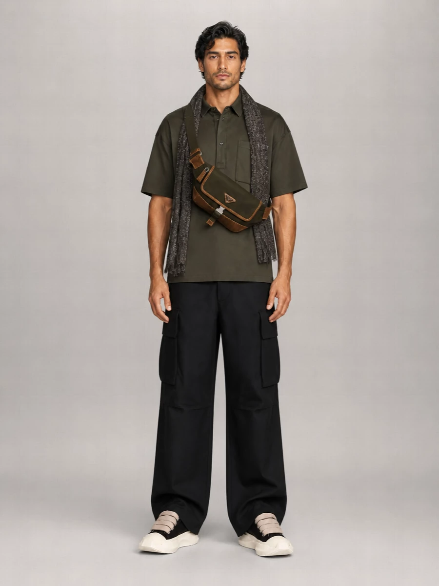 Darkpark Wool Short-Sleeve Polo Shirt