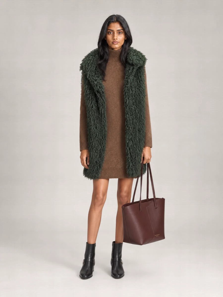 Emporio Armani Faux Fur Oversized-Collar Jacket