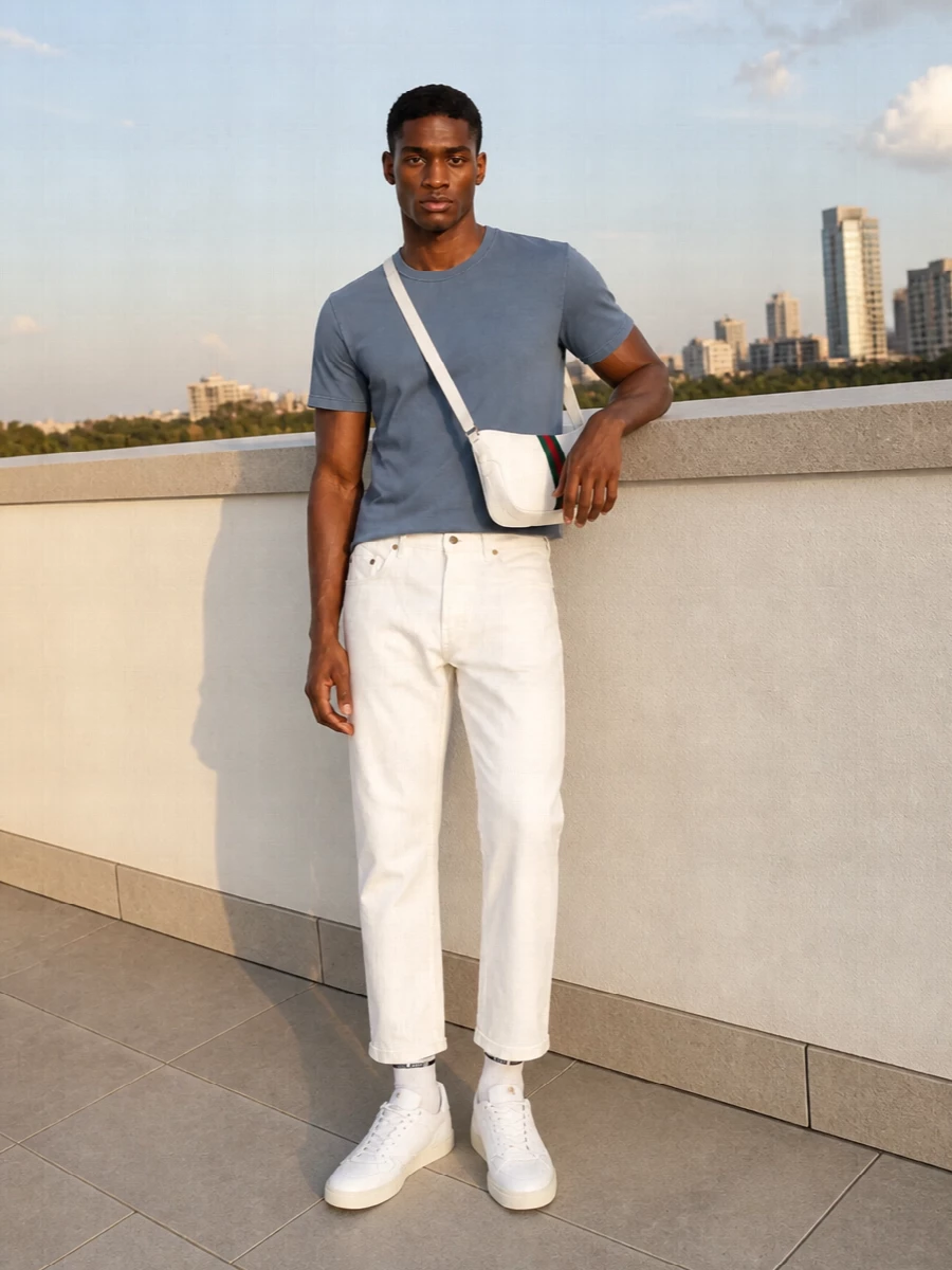 Golden goose jeans blue tee gucci crossbody