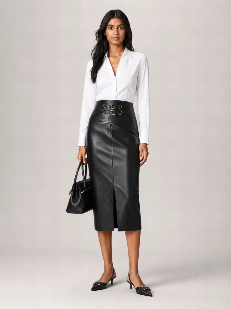 Givenchy Leather High-Rise Pencil Skirt