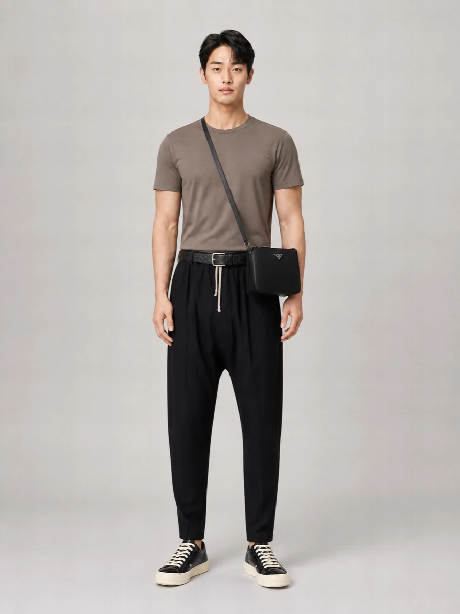 Rick Owens Leather Low-Top Sneakers