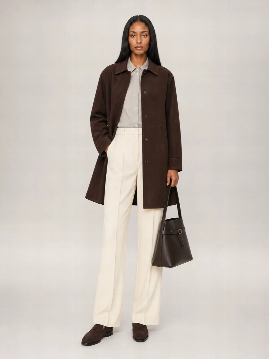 Totême Leather Single-Breasted Shirt Jacket